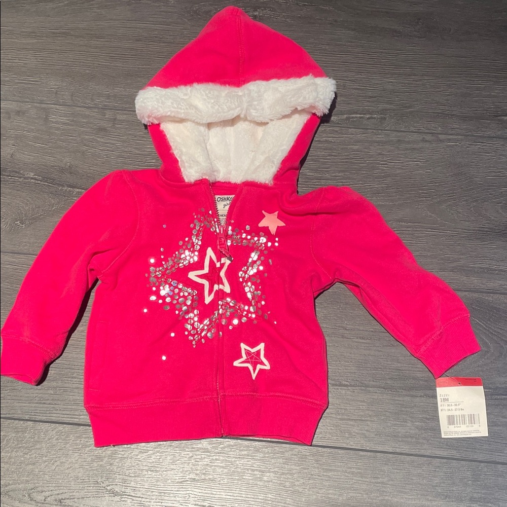 OshKosh B'gosh Pink Starburst Fleece Lined Hoodie